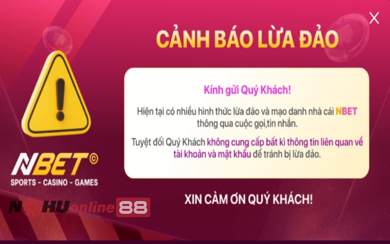 Cảnh báo lừa đảo Nbet