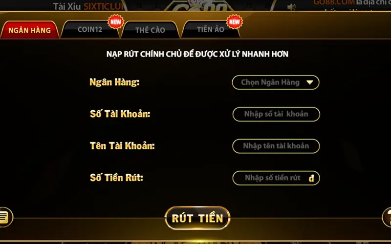 Hướng dẫn rút tiền Go88 siêu nhanh và an toàn