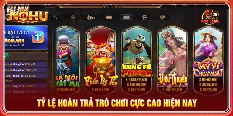 Tỷ lệ hoàn trả trò chơi cực cao hiện nay