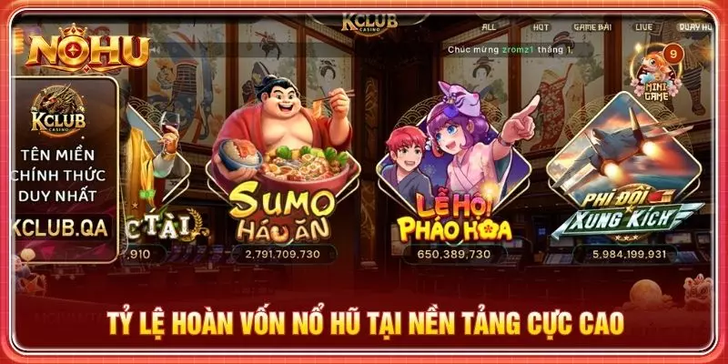 Tỷ lệ hoàn vốn nổ hũ tại nền tảng cực cao