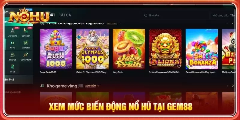 Xem mức biến động nổ hũ tại GEM88