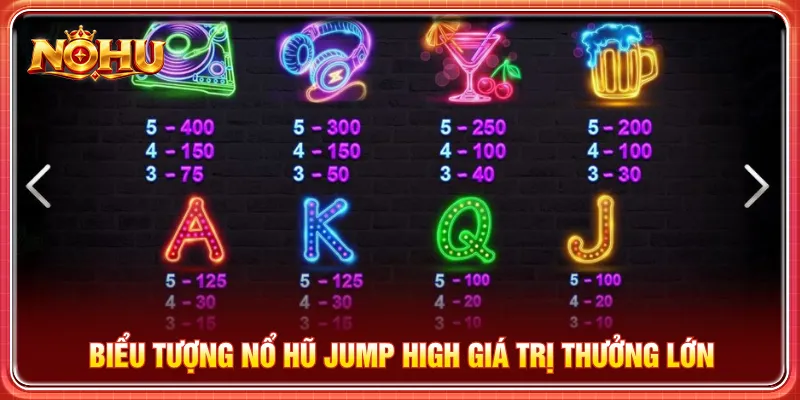 Ký hiệu nổ hũ Jump High đa dạng với giá trị thưởng lớn