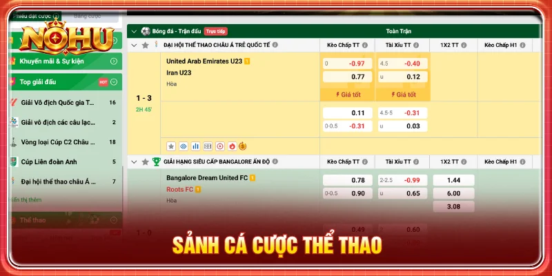 Nền tảng mang đến nhiều tựa game thể thao cập nhật tỷ lệ sát giờ