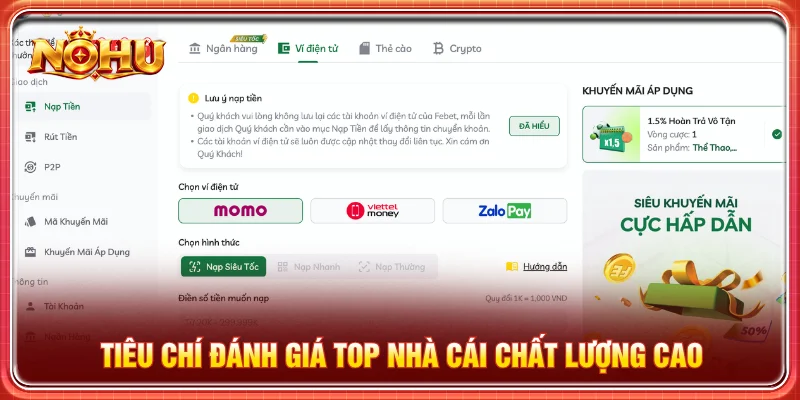 Những tiêu chí đánh giá và lựa chọn top nhà cái chất lượng