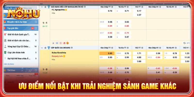 Tham gia đa dạng nhiều sảnh game khác có cơ hội ăn thưởng lớn